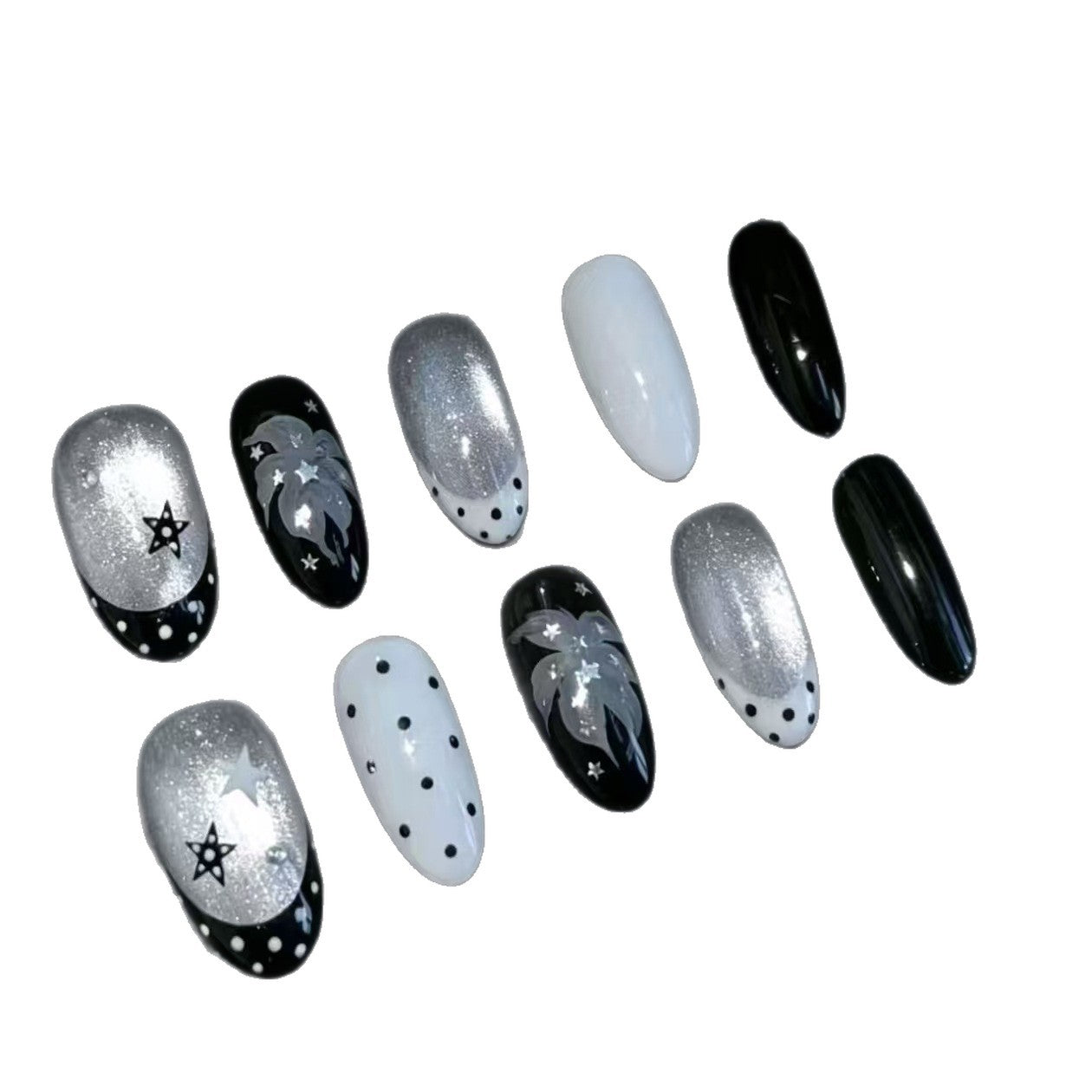 Künstlerisches Press-On Nagelset Brehn