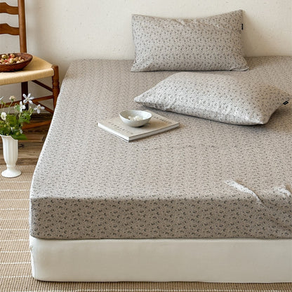 Bedrucktes Baumwoll-Percale Spannbettlaken und Kissenbezug Set