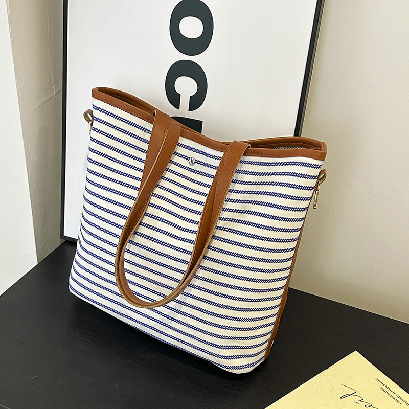 WoStriped Canvas Strandtasche Brehn