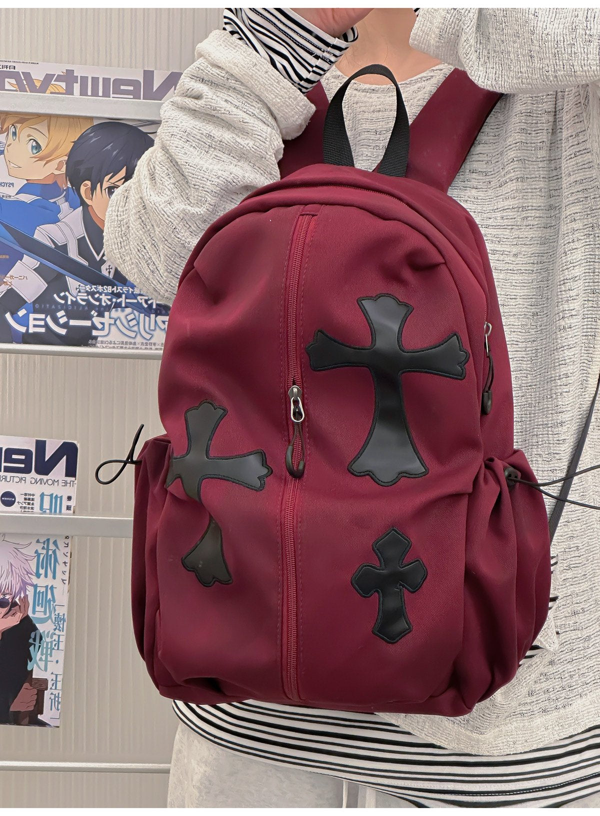Grafisches Kreuz-Design Rucksack
