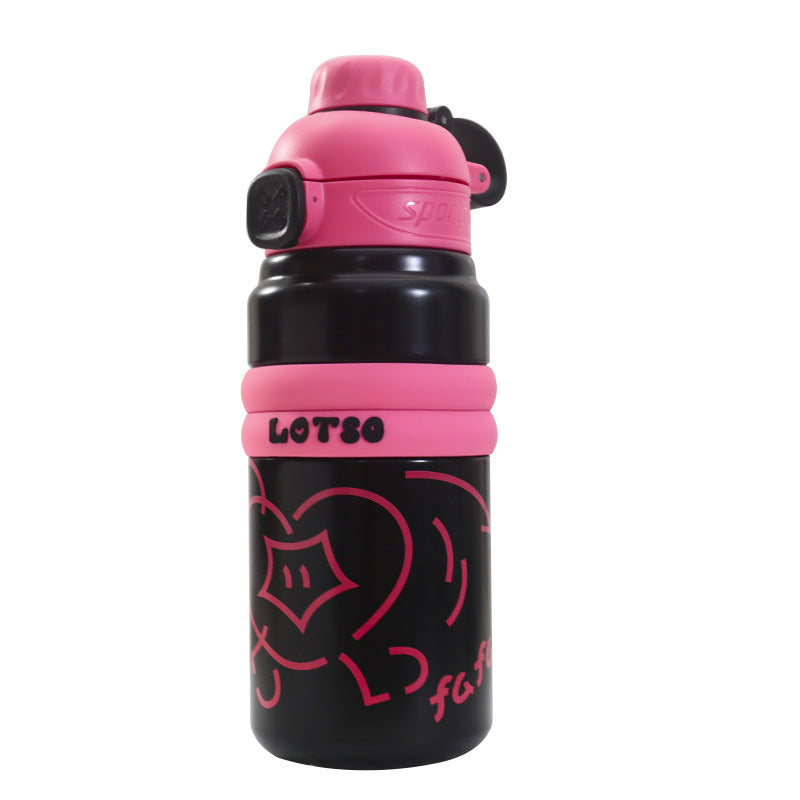 Damen Isolierte Trinkflasche mit lustigem Charakterdesign Brehn