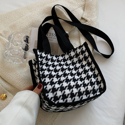Hahnentritt-Muster Tote-Bag
