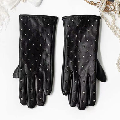 Elegante Lederhandschuhe mit Kettendetails Brehn