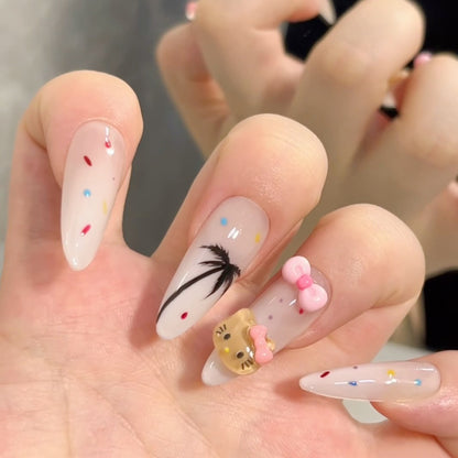 Stylische Press-On-Nageltips mit Leopardendesign Brehn