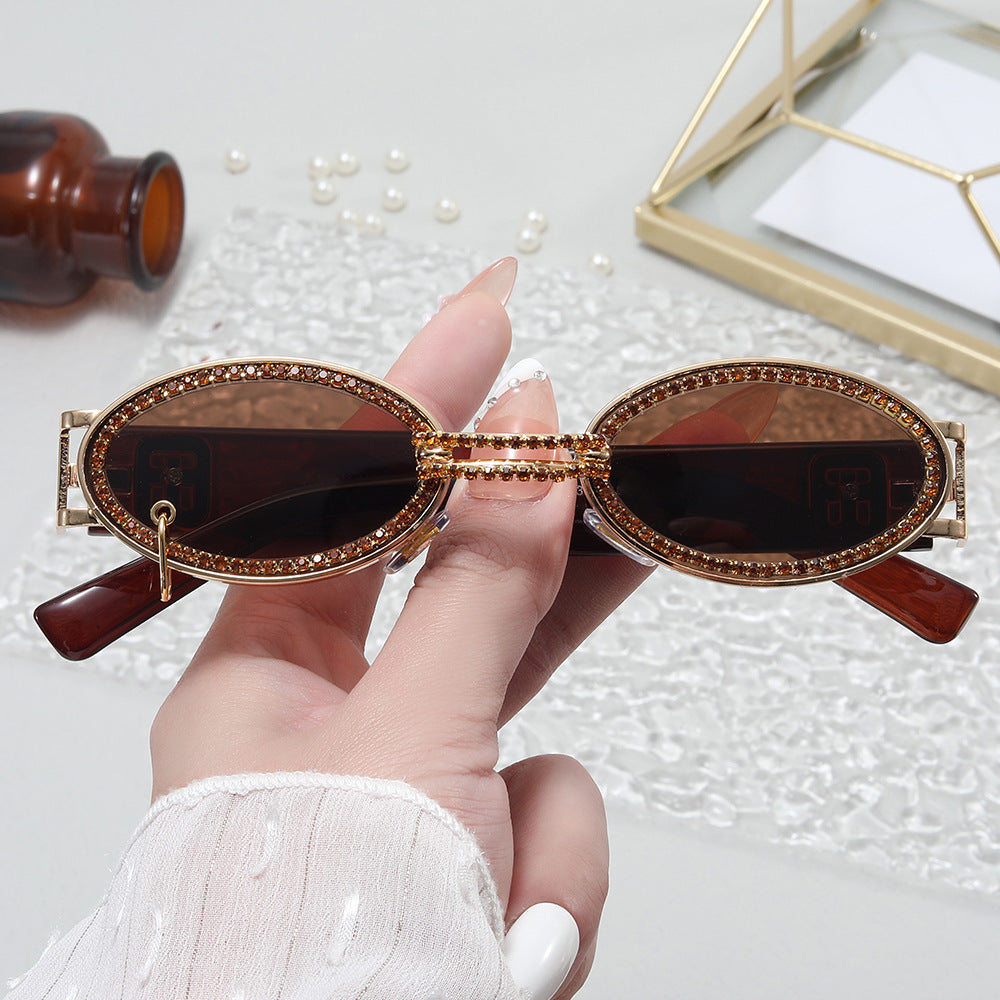 Damen extravagante modische Sonnenbrille mit strassbesetztem Rahmen Brehn