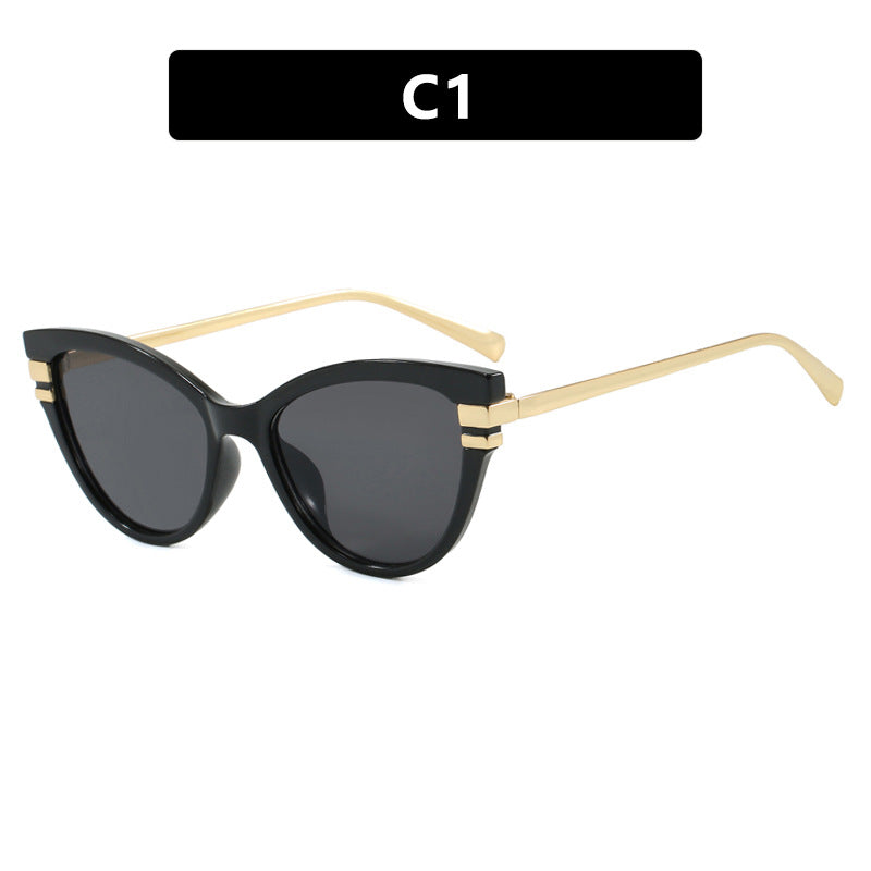 Damen Cat-Eye Sonnenbrille mit elegantem Kunststoffrahmen und goldenen Akzenten Brehn