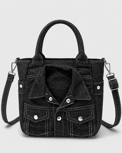 Denim-Style Tote Bag