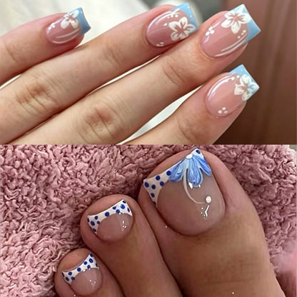 Kunstnagelset mit dekorativen Blüten- und Frühlingsmotiven Brehn