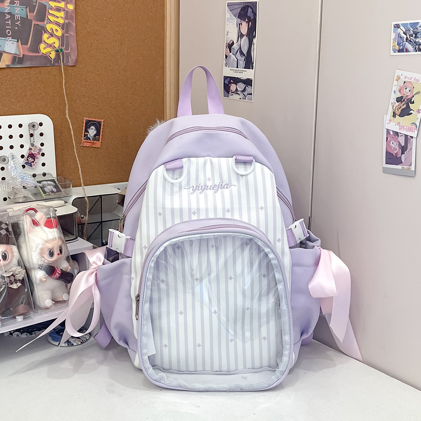 Stylische Gestreifte Transparente Rucksack