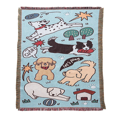 Verspielt Hunde-Themen Wurfdecke