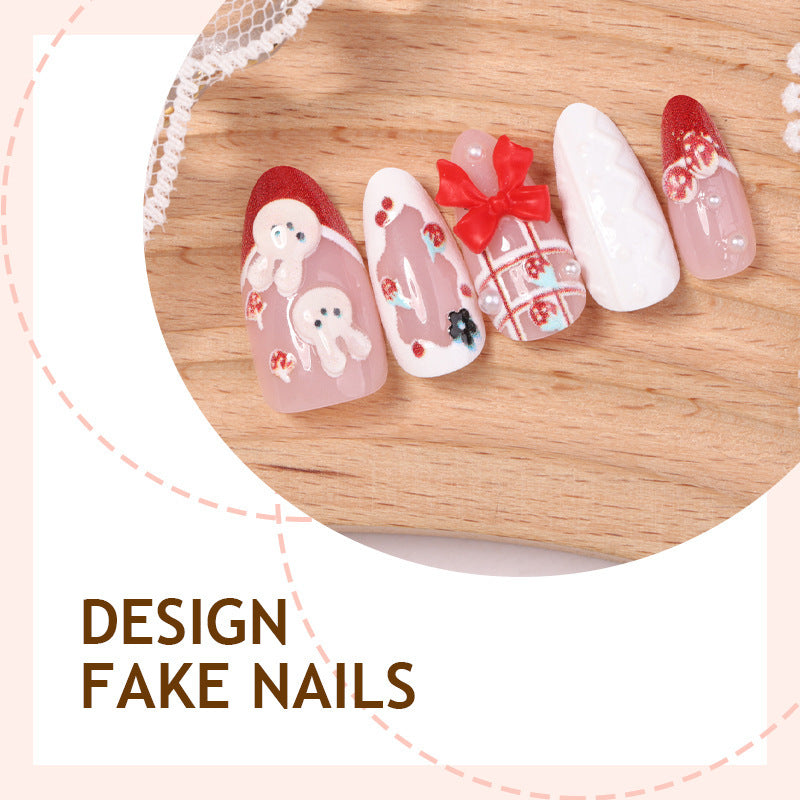 Kreatives Kunstnagelset mit verspielten Bunny- und Geschenkdesigns Brehn