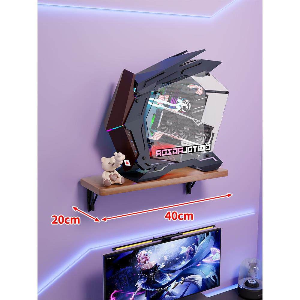 Wandmontage-Schwimmregal für Mid-Tower-Gaming-PC mit verstärkten Halterungen