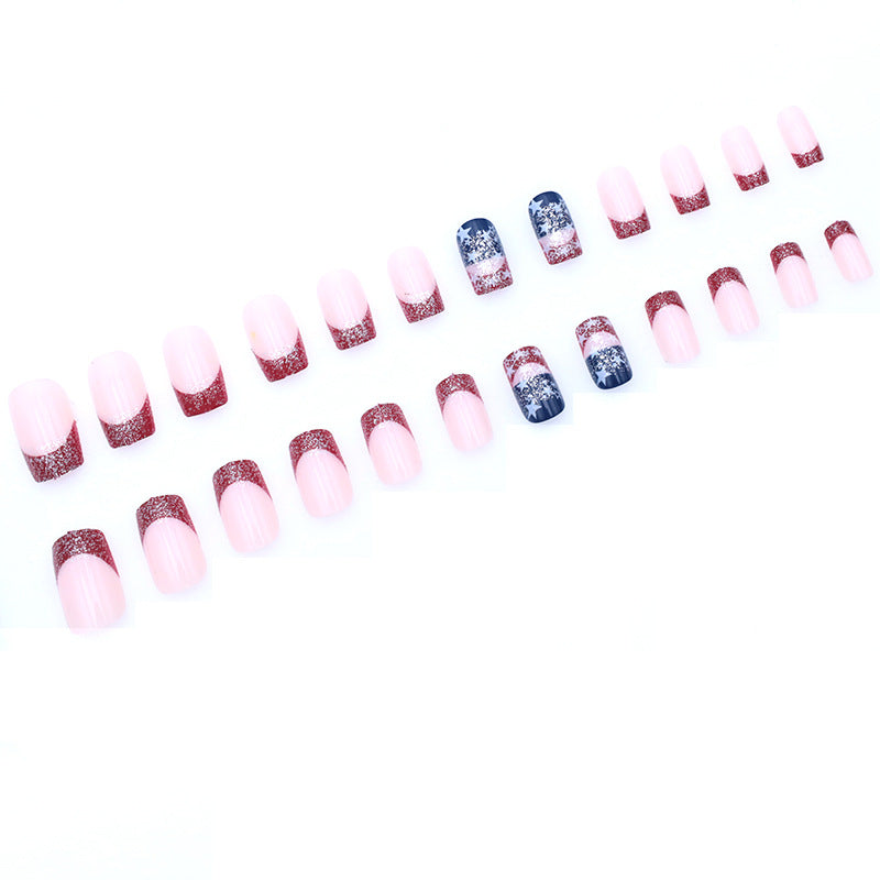 Patriotische Glitzer-Nagelkunst Brehn