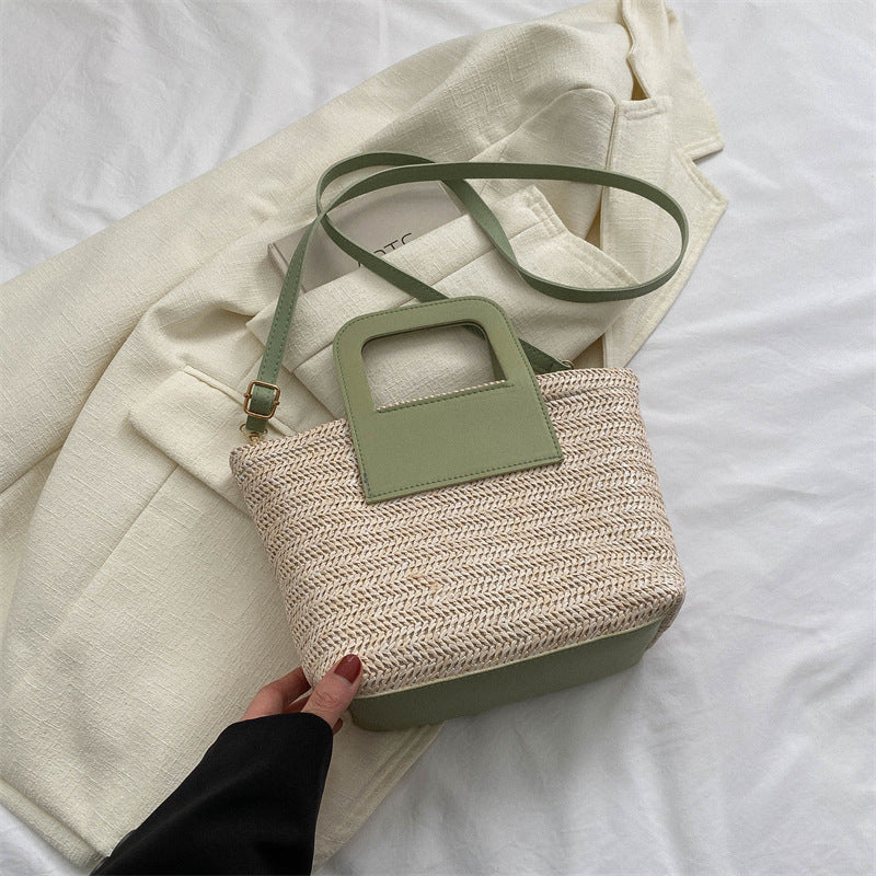 Moderne Texturierte Gewebte Handtasche Brehn