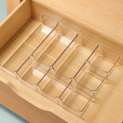 Transparente Aufbewahrungsbox für Kühlschrank und Schrank mit schmaler Frontöffnung und Anti-Rutsch-Noppen
