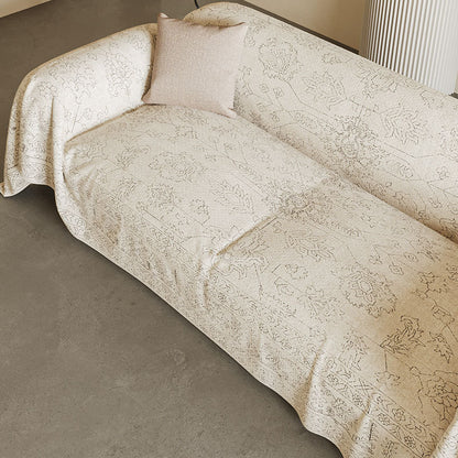 Vintage-Inspired Linen-Blend Reversible Sofa Throw Slipcover