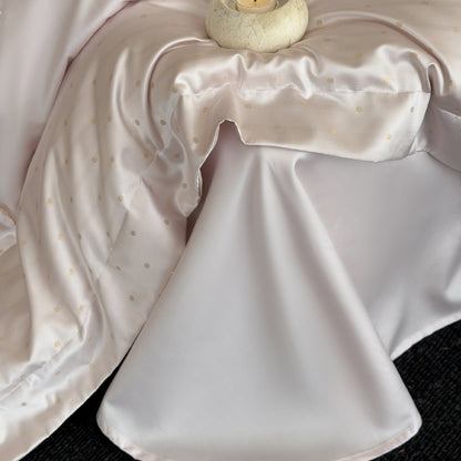 Luxuriöses besticktes Satin Bettwäsche-Set mit gewelltem Saum