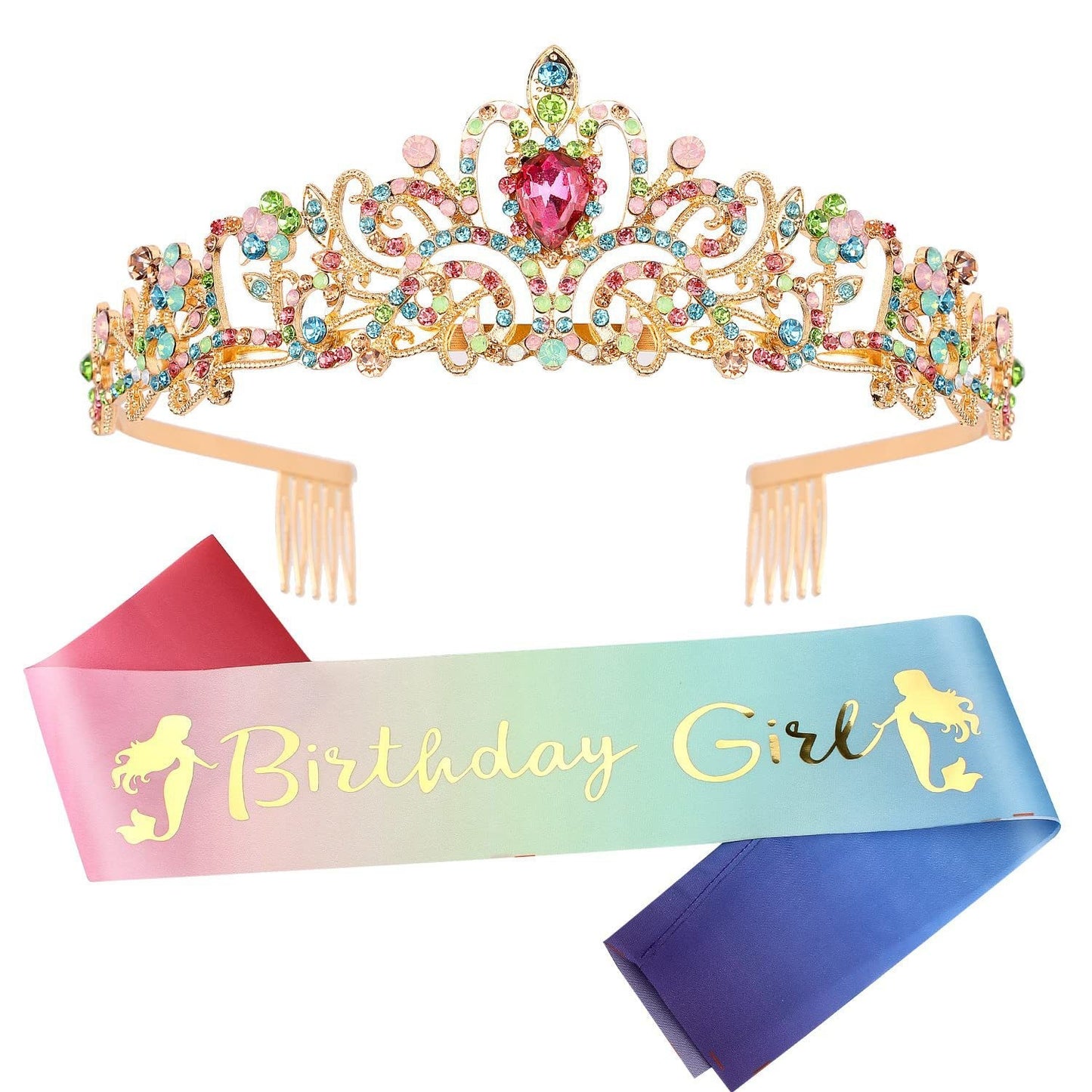 Damen Glitzernde Tiara mit funkelnden Strasssteinen Brehn