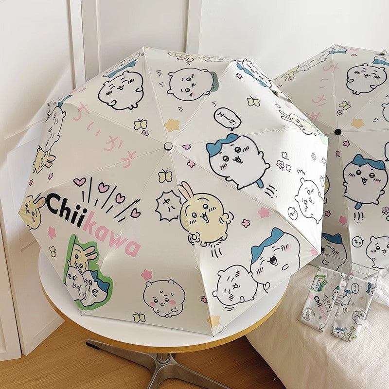 Damen Faltbarer Regenschirm mit niedlichen Cartoon-Motiven Brehn
