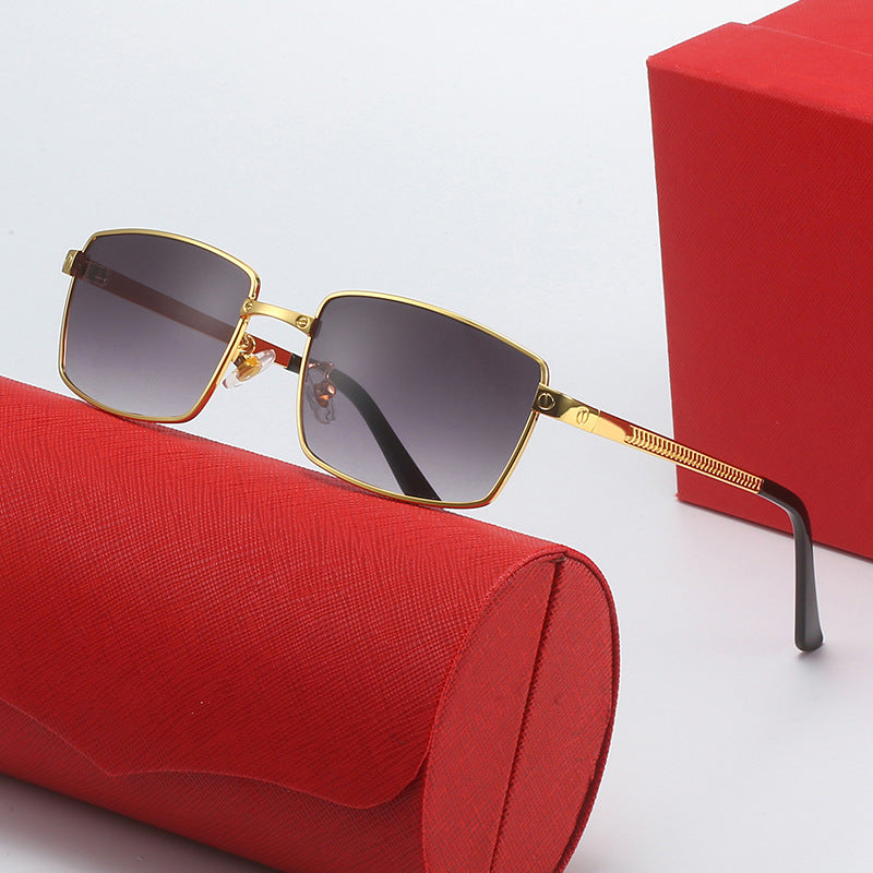Damen modische quadratische Sonnenbrille mit elegantem Metallrahmen Brehn