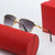 Damen modische quadratische Sonnenbrille mit elegantem Metallrahmen Brehn