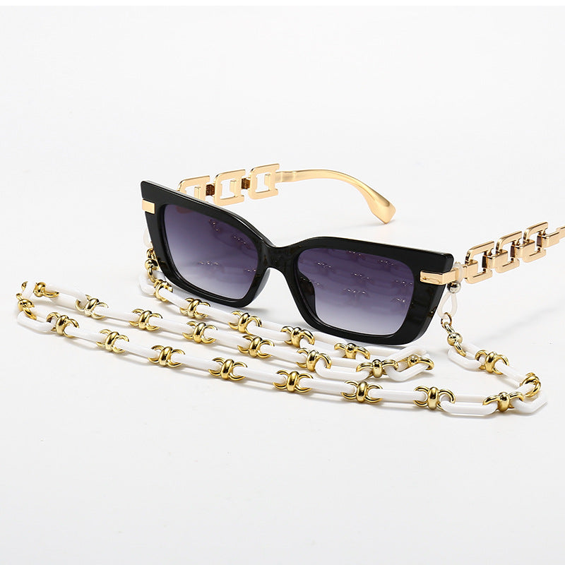 Fashion Cat-Eye Sonnenbrille mit eleganter Kette Brehn