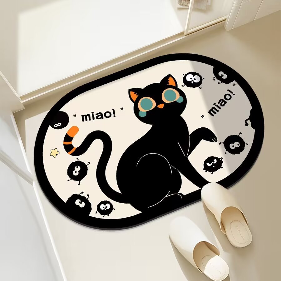 Spaßige katzenmotivierte Badezimmermatte Brehn