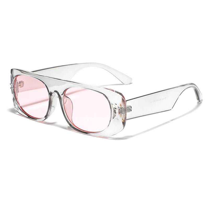 Damen modische Sonnenbrille mit transparentem und geometrischem Rahmen Brehn