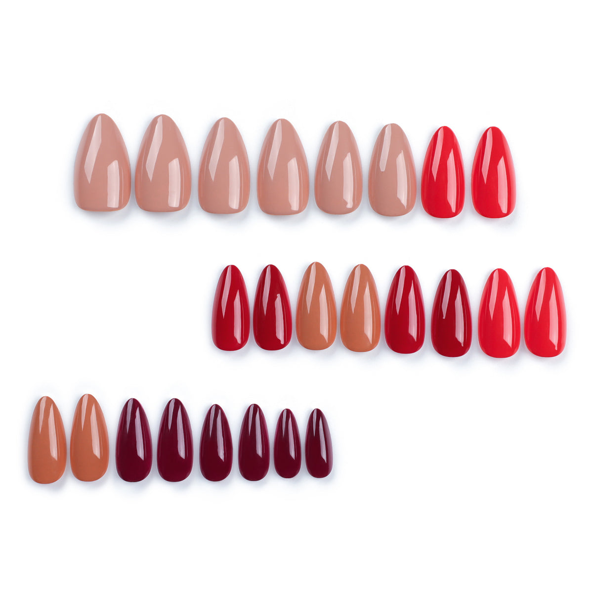 Kunstvolle Nagelverlängerungen im eleganten Stiletto-Stil Brehn