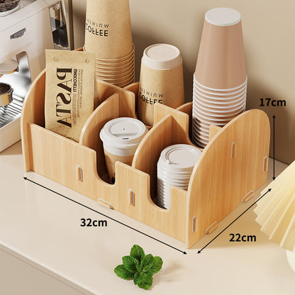 Modular gestufter Theken-Kaffetassen-Deckel und Strohhalm-Organizer