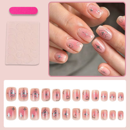 Kunstnagelset mit liebevollen Herz- und Sternenmotiven Brehn