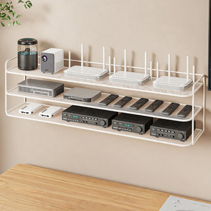 Wandmontierte belüftete Stahl-Dual-Tech-Regal für Router und Mediaplayer