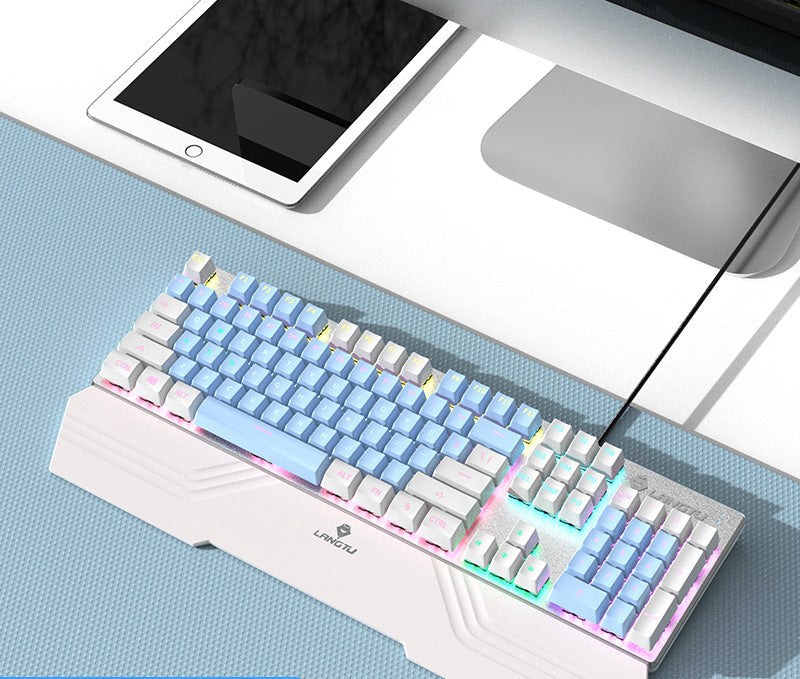Verdrahtete mechanische Tastatur mit RGB-Beleuchtungseffekten Brehn