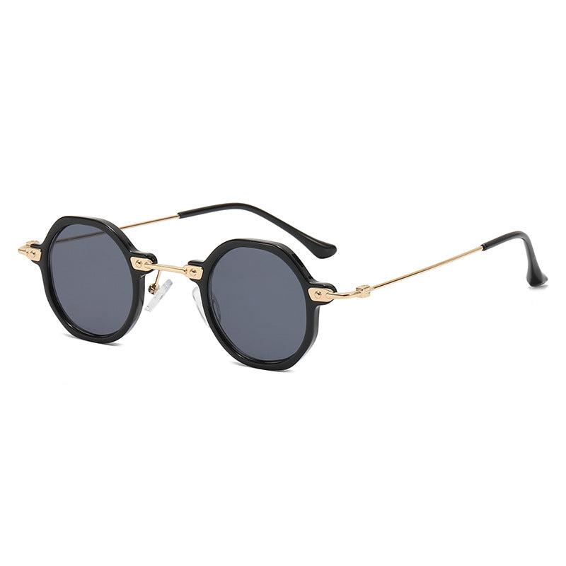 Damen Designer-Sonnenbrille mit hexagonalem Rahmen und luxuriösen Metallakzenten Brehn