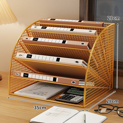 Schräger Vierstufiger Mesh Desktop Dokumenten- und Ordner-Organizer
