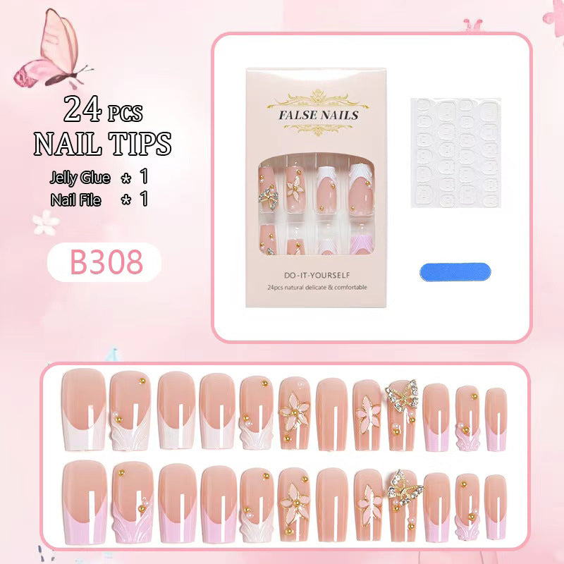 Künstliche Nail Tips mit floralen Akzenten Brehn