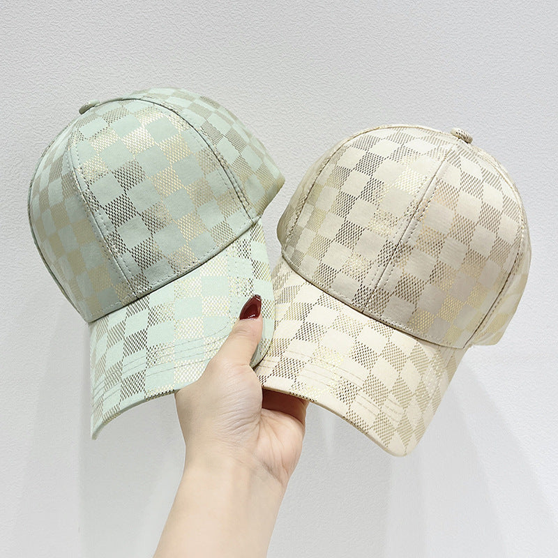 Damen Mesh Karo Baseball Cap Brehn