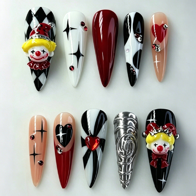 Halloween Kunstnagelset mit gruseligen Motiven und gleitendem Design Brehn