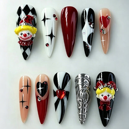 Halloween Kunstnagelset mit gruseligen Motiven und gleitendem Design Brehn