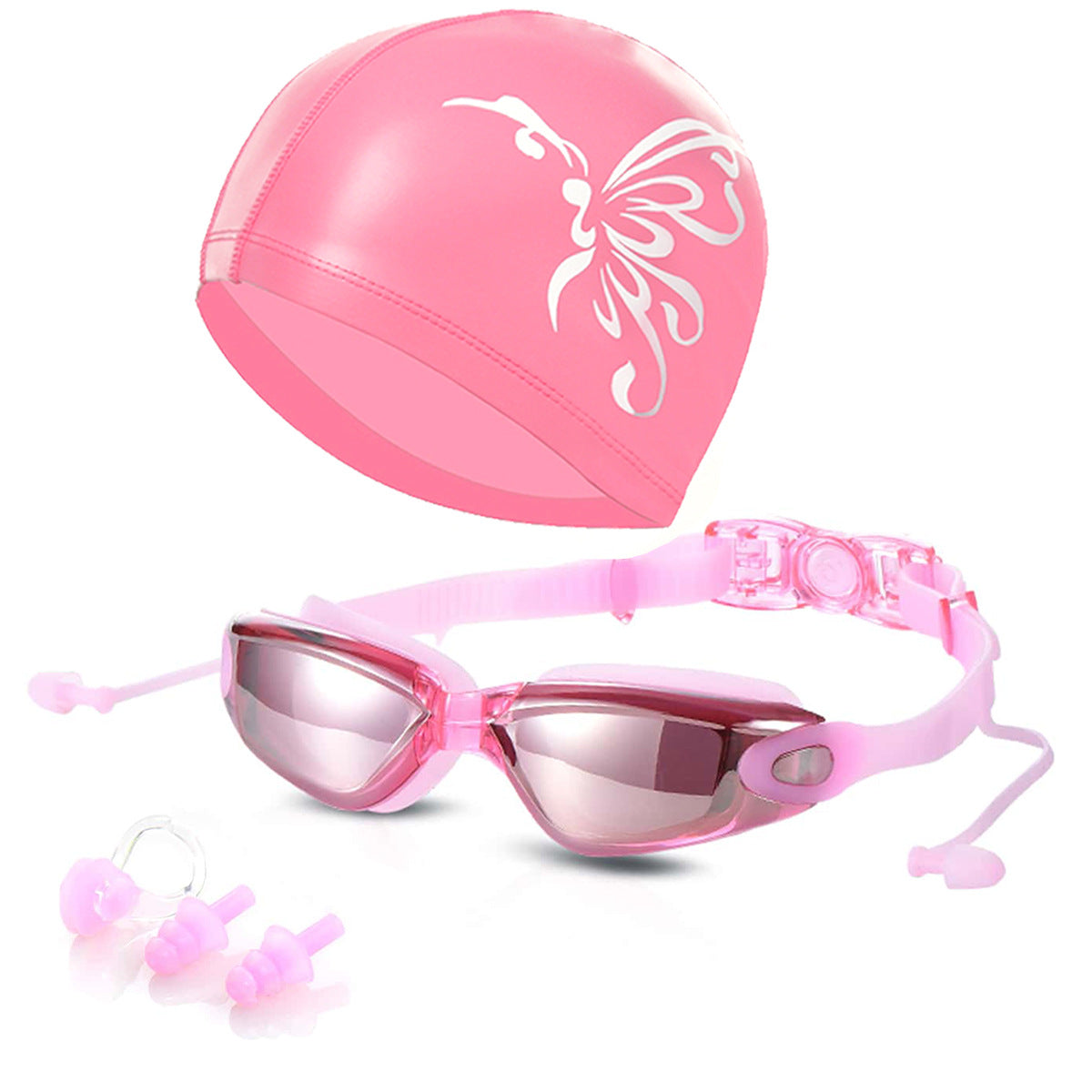 Schwimmset mit Komfort-Schwimmbrille und Trendiger Schwimmhaube Brehn