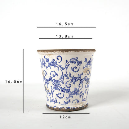 Dekorativer Keramik Blumentopf mit floralem Design Brehn
