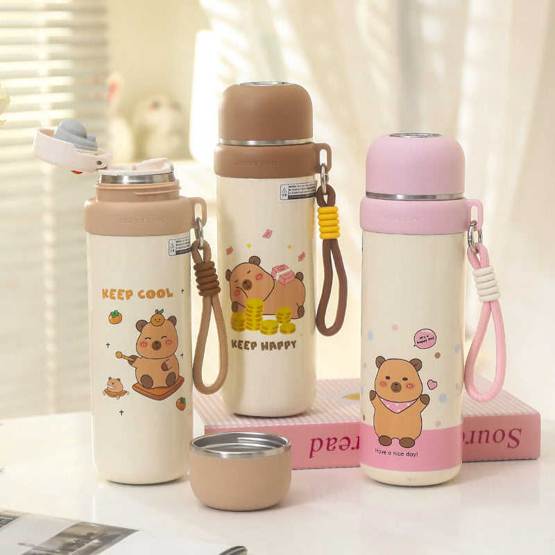 Damen Thermosflasche im verspielten Bären Design Brehn