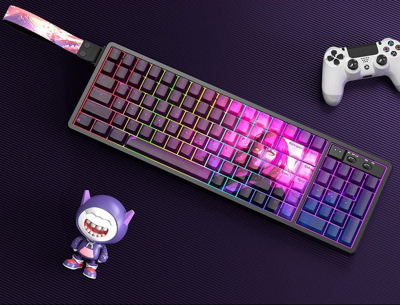 Anpassbare RGB Gaming-Tastatur mit künstlerischen Tastenabdeckungen Brehn