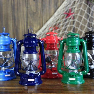 Retro Metall Kerosinlaterne mit klarem Glasglobus und verstellbarem Docht dekorative Öllampe Brehn