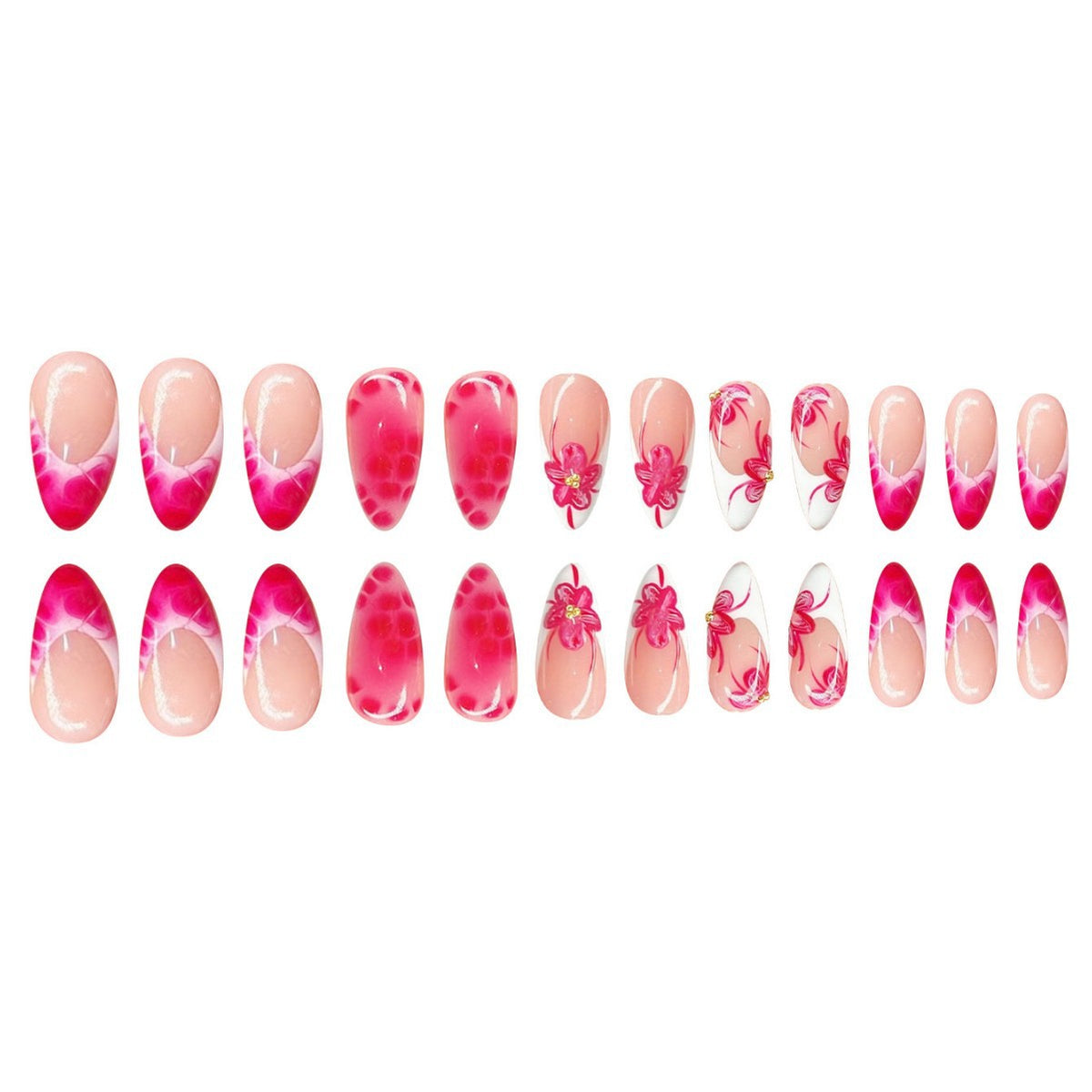 Künstlerische Blumen Stiletto Nagelkunst Brehn