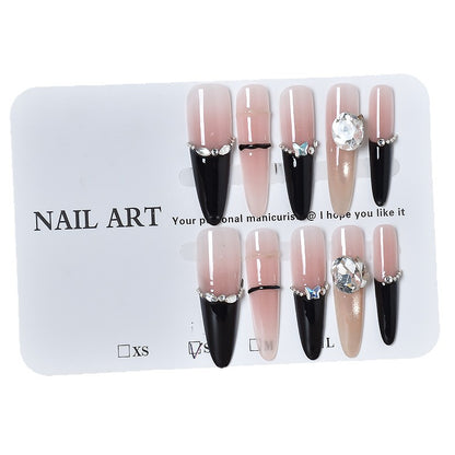 Premium Strass-beschmückte Press-On Nagelverlängerungen Brehn