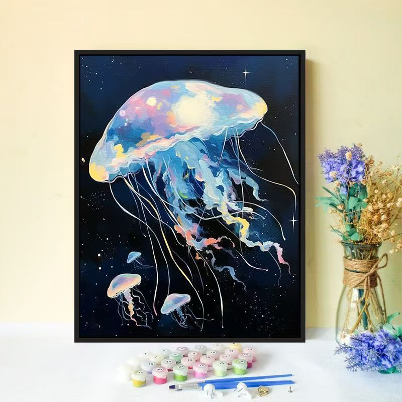 Jellyfish-inspiriertes Canvas-Wandkunst Brehn