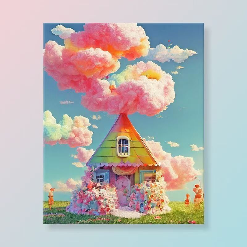 Verspielt Fantasie Landschaft Leinwand Kunst Brehn