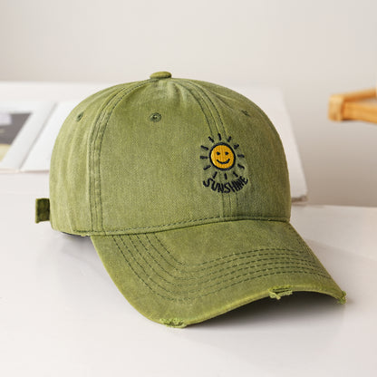 Damen sportliche Baumwollmütze mit Sonnenstickerei Brehn