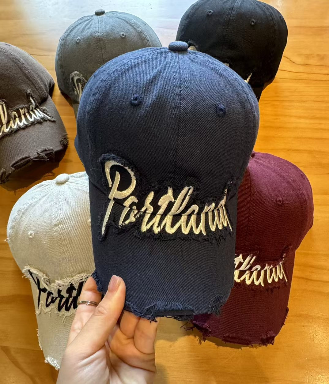 Unisex beschädigte Denim Baseballcap Brehn